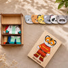 Engraved Jigsaw Jobs Dress up Puzzle With Animals, Wooden Professions Matching Toy, Gift 3 Years Old