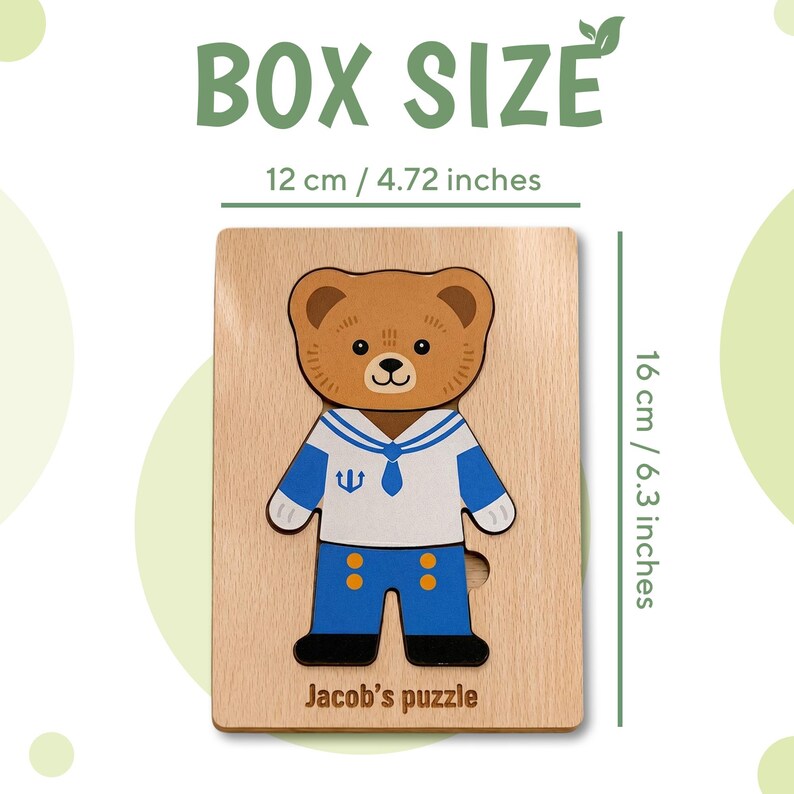 Engraved Jigsaw Jobs Dress up Puzzle With Animals, Wooden Professions Matching Toy, Gift 3 Years Old