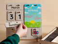Wooden Kids Calendar With Removable Pieces for the Date, Month, and Day of the Week